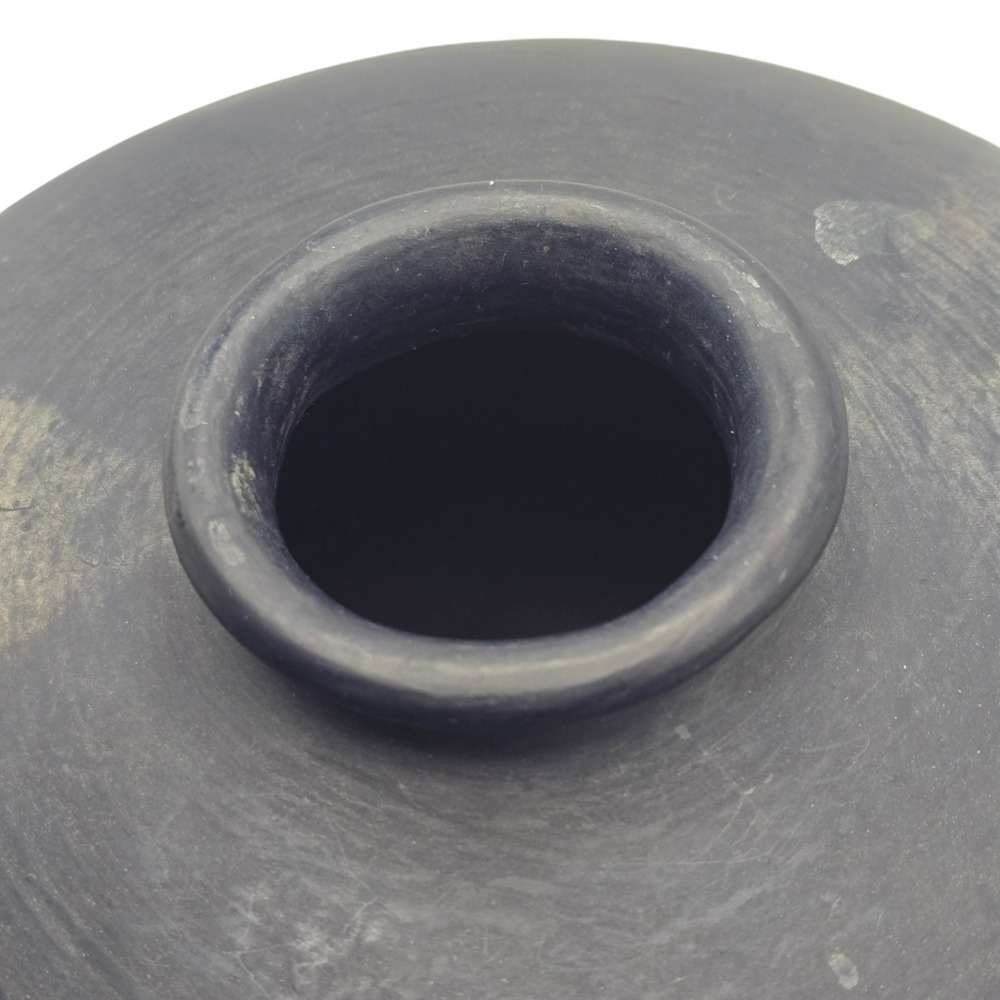 Vintage Studio Pottery Vase Elephant Motif Matte Black Southwest Style - Picture 6 of 12